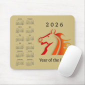 Tapis De Souris Year of the Horse Design Mousepad Calendar (Avec souris)