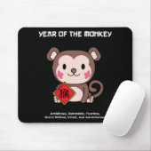 Tapis De Souris Year Of The Monkey Chinese Zodiac Lunar New Year (Avec souris)