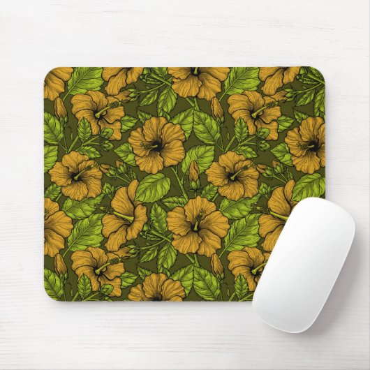 Tapis De Souris Yellow hibiscus (Avec souris)