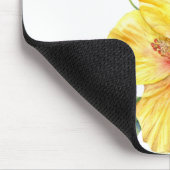 Tapis De Souris Yellow Hibiscus Botanical (Coin)
