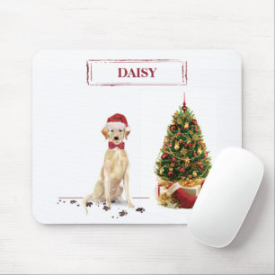 Tapis De Souris Yellow Labrador Retriever Drôle chien de Noël