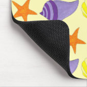 Tapis De Souris Yellow Seashell Sea Shell Conch Starfish Beach (Coin)