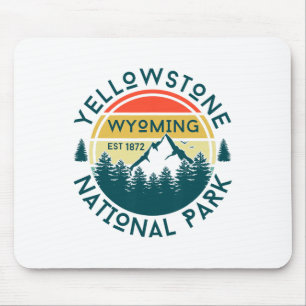 Tapis De Souris Yellowstone Wyoming Nature Randonnée Extérieur Voy