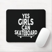 Tapis De Souris Yes Girls Can Skateboard - Funny Skateboarding (Avec souris)