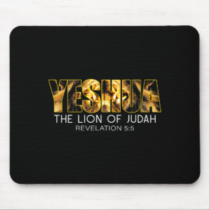 Tapis De Souris Yeshua Lion de Juda Jésus Religieux Chrétien Rev