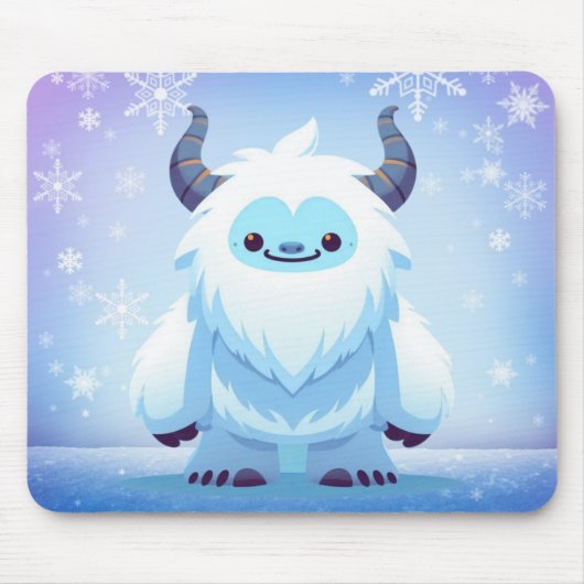 Tapis De Souris Yéti de Noël/hiver mignon (Devant)