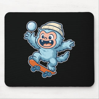 Tapis De Souris Yeti Snowll Skateboard Fun 