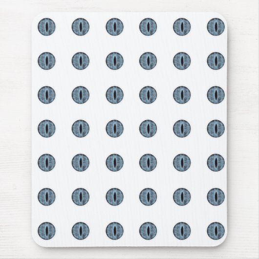 Tapis De Souris Yeux à points bleu d'Halloween (Devant)