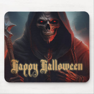 Tapis De Souris Yeux rouges lumineux Reaper Art Halloween