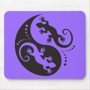Tapis De Souris YIN & YANG Geckos black + your background & idea