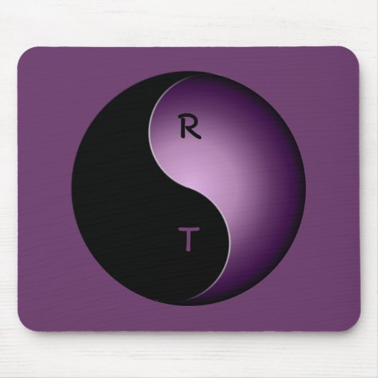Tapis De Souris yin yang monogramme - violet (Devant)