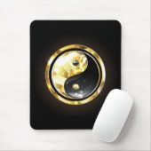 Tapis De Souris Yin Yang or sur noir (Avec souris)