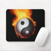 Tapis De Souris Yin Yang sur le feu Mousepad (Avec souris)