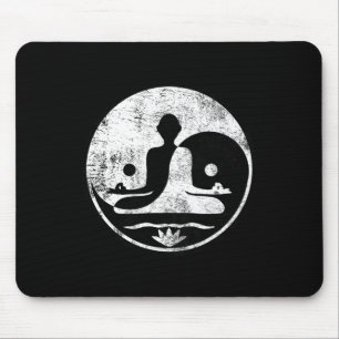 Tapis De Souris Yin Yang Yoga Lotus Harmonie Lance Méditation Zen