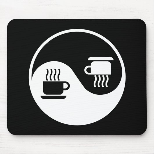 Tapis De Souris Ying et Yang de café (Devant)