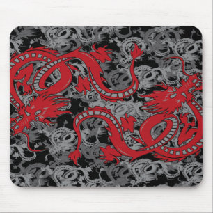 Tapis De Souris Ying Yang Dragon oin rouge - Nouvel An chinois