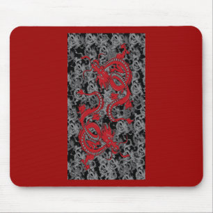Tapis De Souris Ying Yang Red Dragons