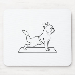 Tapis De Souris Yoga Bulldog Français Drôle Frenchie