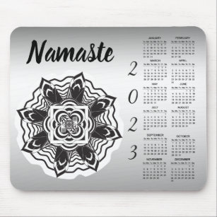 Tapis De Souris Yoga Floral Mandala Namaste 2023 Calendrier Mousep