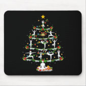 Tapis De Souris Yoga Lover Xmas Lighting Yoga Christmas Tree (Devant)