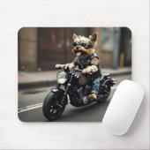 Tapis De Souris Yorkie amusant à cheval une souris moto (Avec souris)