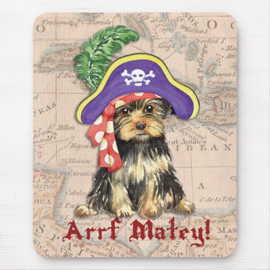 Tapis De Souris Yorkie Pirate (Devant)