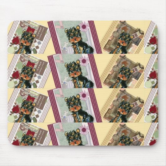 TAPIS DE SOURIS YORKIES DE FÊTE (Devant)