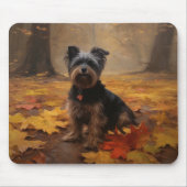 Tapis De Souris Yorkipoo à l'automne Feuilles automne Inspire (Devant)