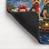 Tapis De Souris Yorkipoo Christmas Boat Holiday (Coin)