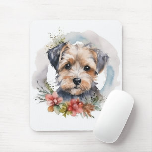 Tapis De Souris Yorkipoo Noël Wreath Festive Pup