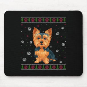 Tapis De Souris Yorkshire Terrier Chandail de Noël Xmas Chien de c