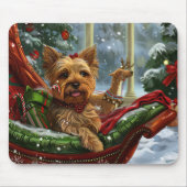 Tapis De Souris Yorkshire Terrier Chien Fête de Noël (Devant)