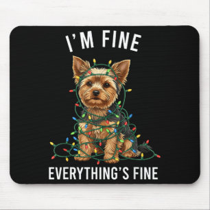 Tapis De Souris Yorkshire Terrier Noël Je vais bien Tout va bien