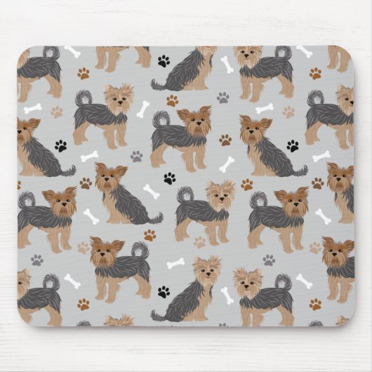 Tapis De Souris Yorkshire Terrier Paws and Bones Yorkie Dog (Devant)