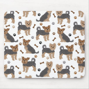 Tapis De Souris Yorkshire Terrier Paws et Bones Yorkie Chien