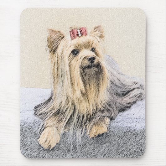Tapis De Souris Yorkshire Terrier Peinture - Cute Original Chien A (Devant)