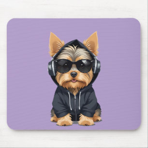 Tapis De Souris Yorkshire Terrier portant Sweat - shirt à capuche