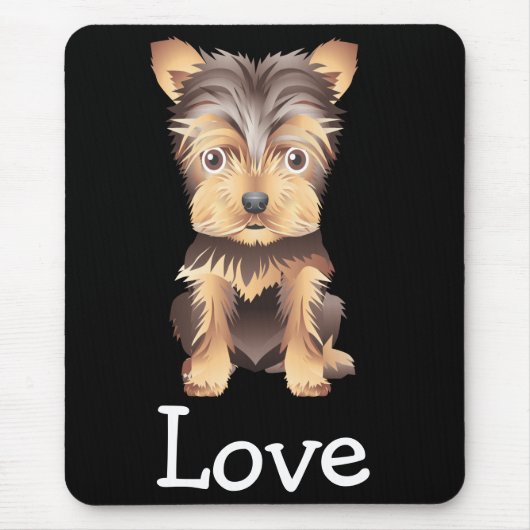 Tapis De Souris Yorkshire Terrier Puppy Dog Black Mouse Pouse (Devant)