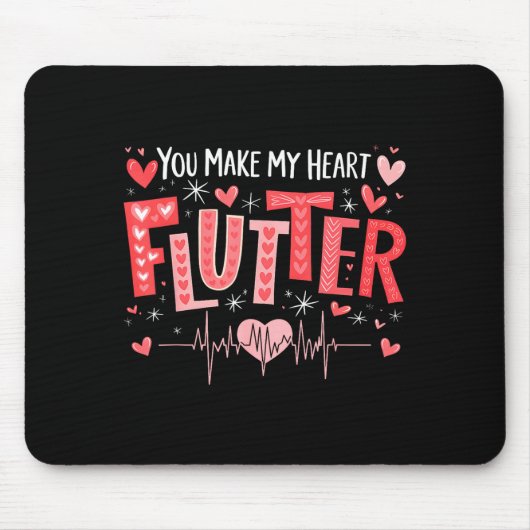 Tapis De Souris You Make My Heart Flutter Cardiac Nurse Valentine  (Devant)