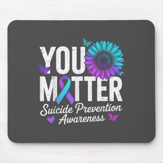 Tapis De Souris You Suicide Prevention Awareness Teal &amp; Purple (Devant)