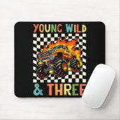Tapis De Souris Young Wild And Three Monster Truck 3rd Birthday 3y (Avec souris)