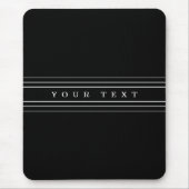 Tapis De Souris Your Custom Text & Modern Stripes | Black & White (Devant)