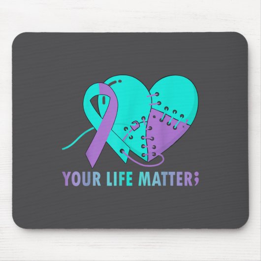 Tapis De Souris Your Life S Suicide Prevention Awareness Teal And  (Devant)
