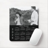Tapis De Souris Your Photo Names Personalized Black 2026 Calendar (Avec souris)