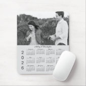 Tapis De Souris Your Photo Names Personalized Gray 2026 Calendar (Avec souris)