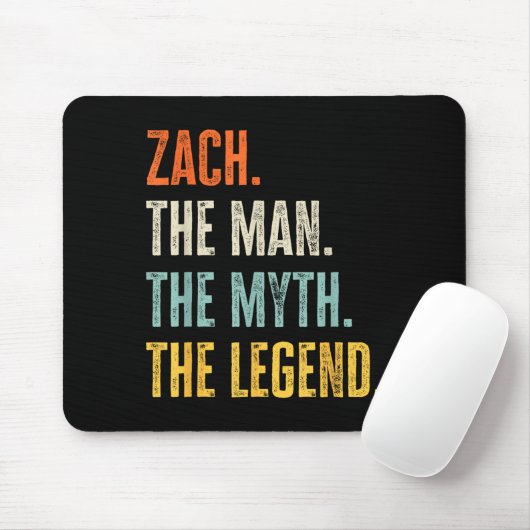 Tapis De Souris Zach The , Man Myth Legend, Funny Name Zach  (Avec souris)