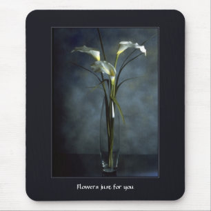 Tapis De Souris Zantedeschias blancs grands dans le vase en verre