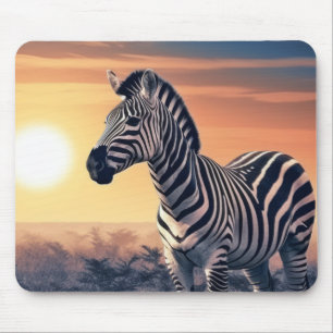 Tapis De Souris Zebra Animal Wilderness Mur Art coloré