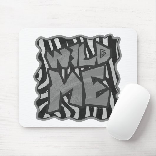 Tapis De Souris Zebra Black and Light Grey Wild Me (Avec souris)