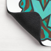 Tapis De Souris Zebra Brown et Turquoise Wild Me Design (Coin)